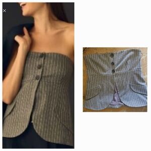 NWOT Anthropologie wool gray/white corset/bustier top